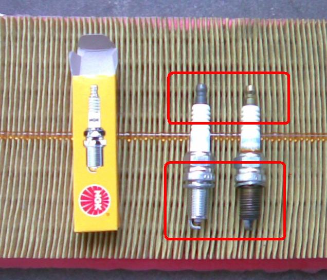tak tu je vidieť ako vyzeral zavit po piatých rokoch, origoš namontovana sviečka ukončenie pre vysoke napätie ma mosadzné, kupovana sivý kov